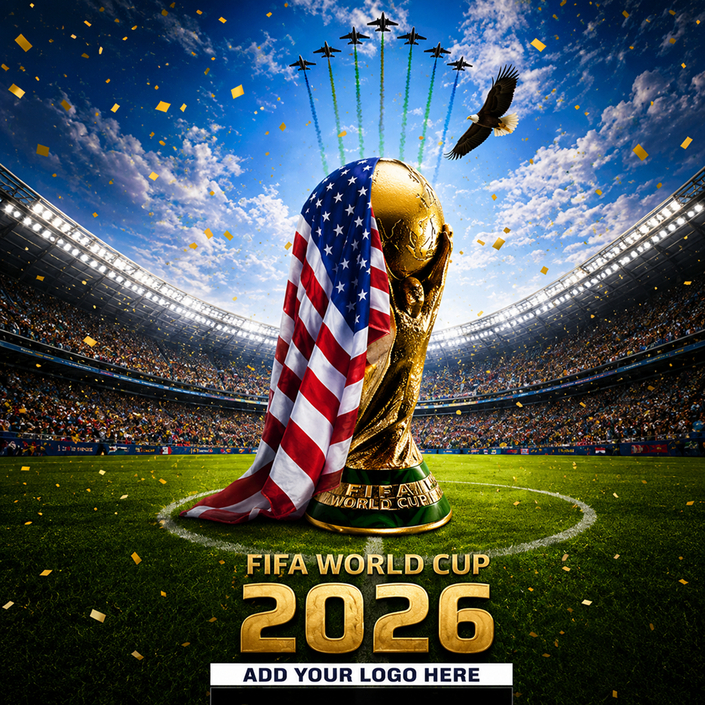 Pre design FIFA World Cup 2026 Banner with X Stand
