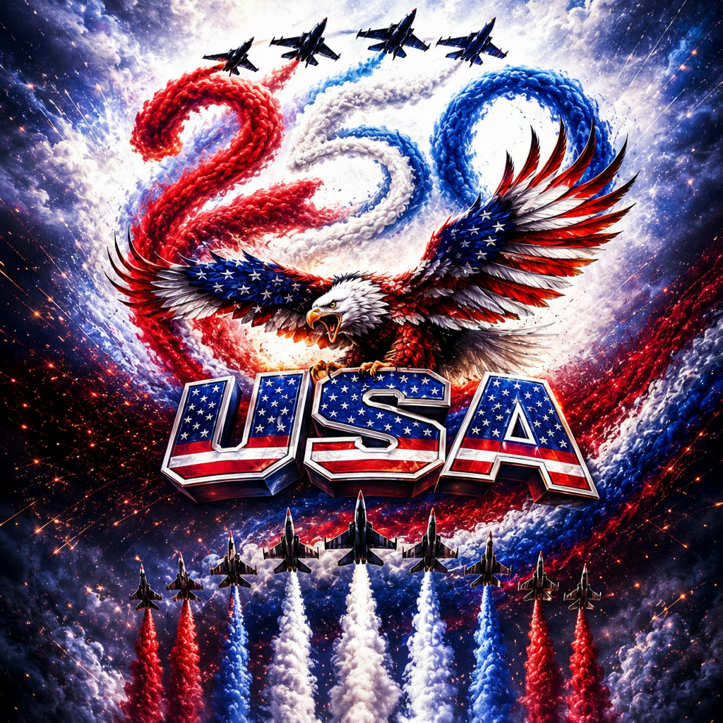 Per Design 250th 4th of July Garden Flag 12x18 with Pole
