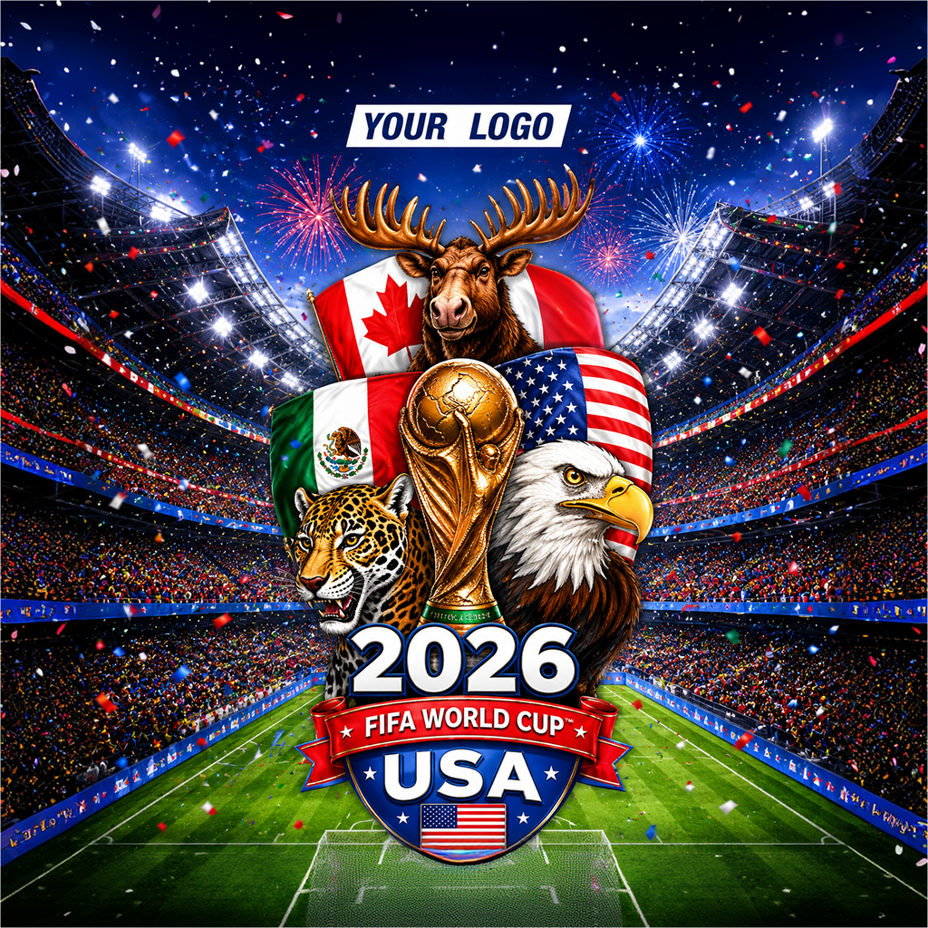 Pre design FIFA World Cup 2026 Banner with X Stand