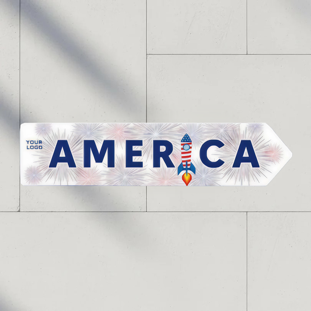 Per Design 250th 4th of July Metal Arrow Sign