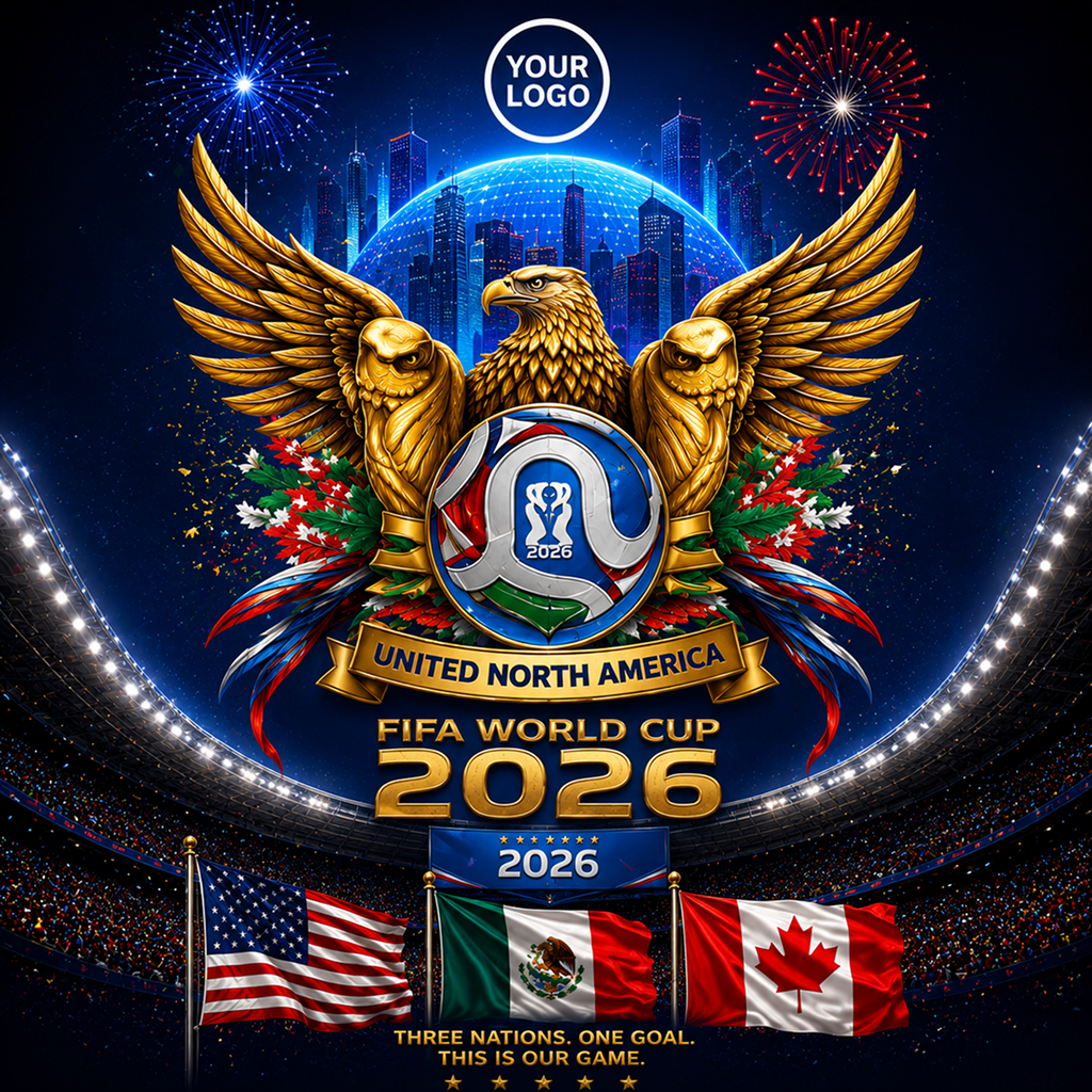 Pre design FIFA World Cup 2026 Banner with X Stand