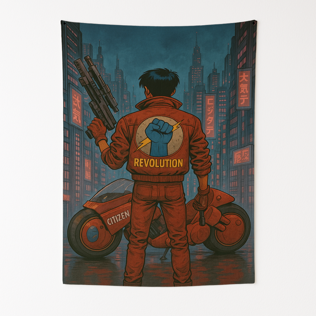 AKIRA'S CYBERPUNK REVOLUTION WALL TAPESTRY