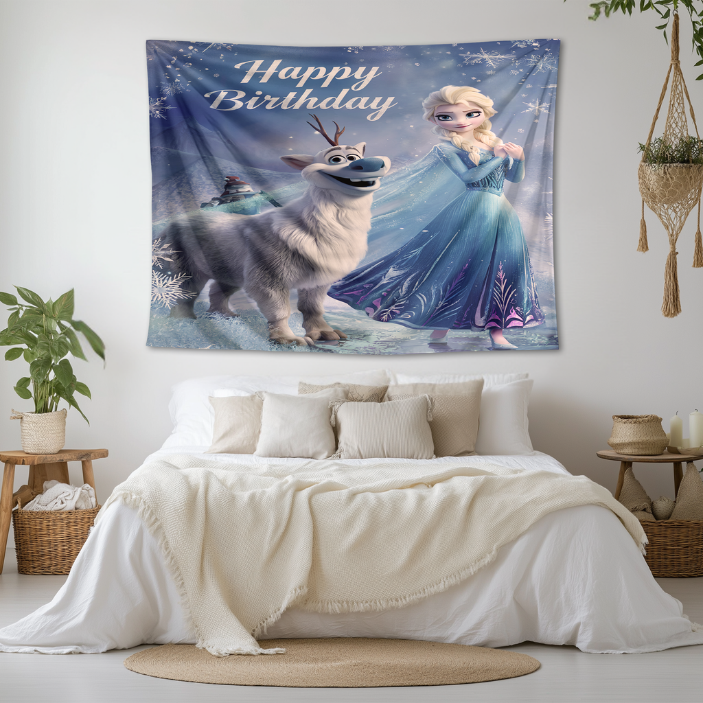 FROZEN BIRTHDAY WALL TAPESTRY