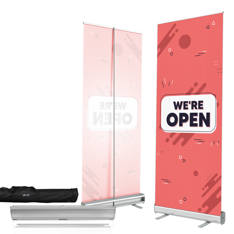 WE'RE OPEN BANNER RETRACTABLE