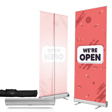 WE'RE OPEN BANNER RETRACTABLE