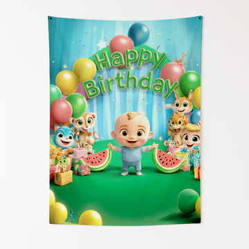 COCOMELON BIRTHDAY WALL TAPESTRY