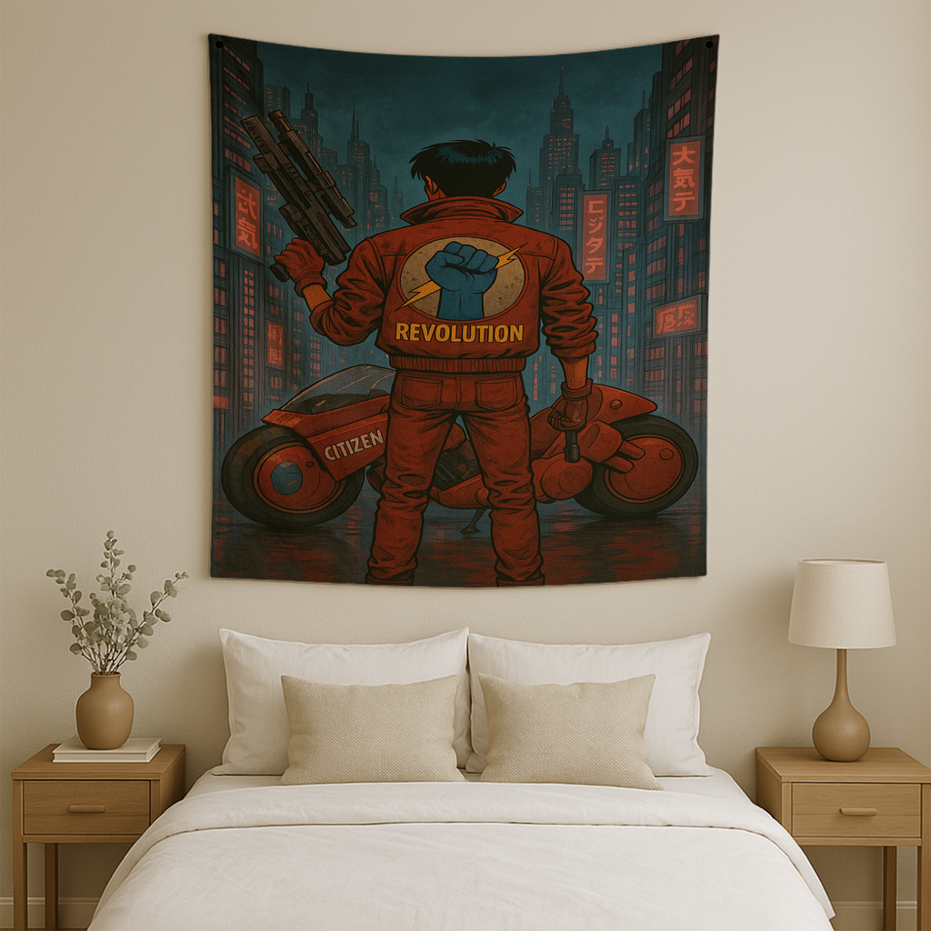 AKIRA'S CYBERPUNK REVOLUTION WALL TAPESTRY