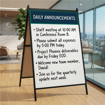 White Dry-Erase Marker Board Sidewalk A-Frame Sign Kit, 3'x2'