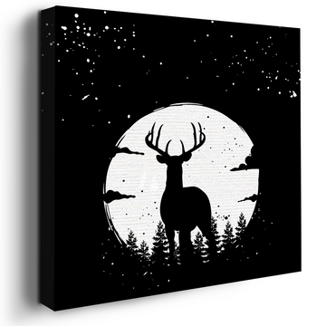 FULL MOON DEER CANVAS DECOR
