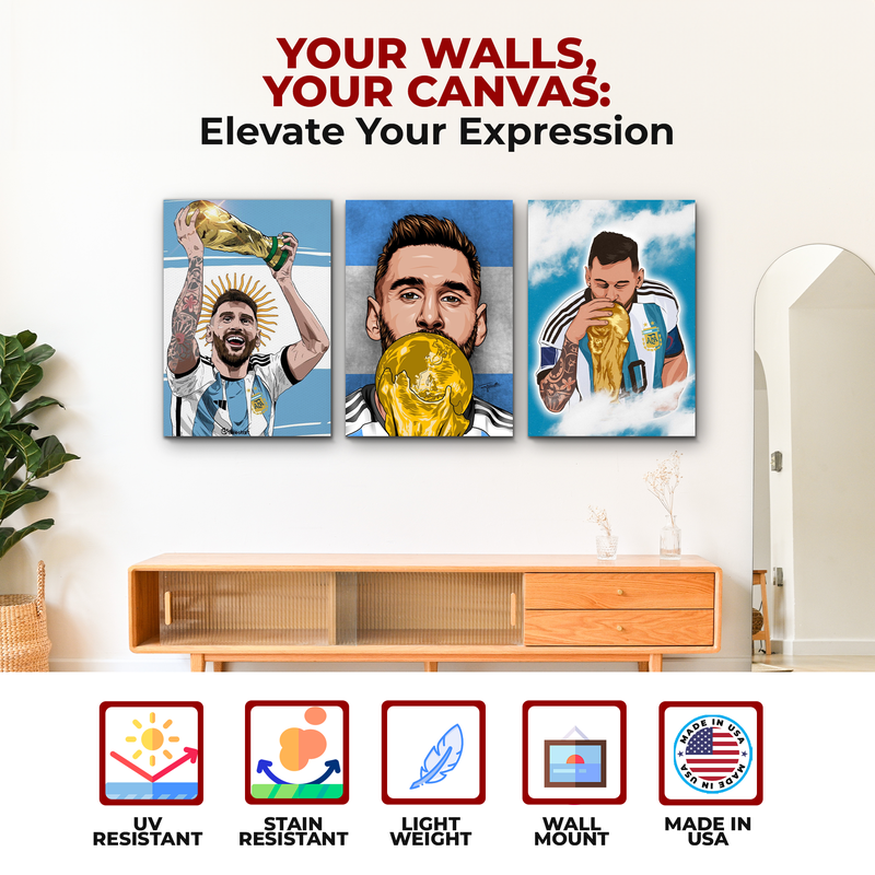 MESSI ARGENTINA WORLD CUP WALL CANVAS