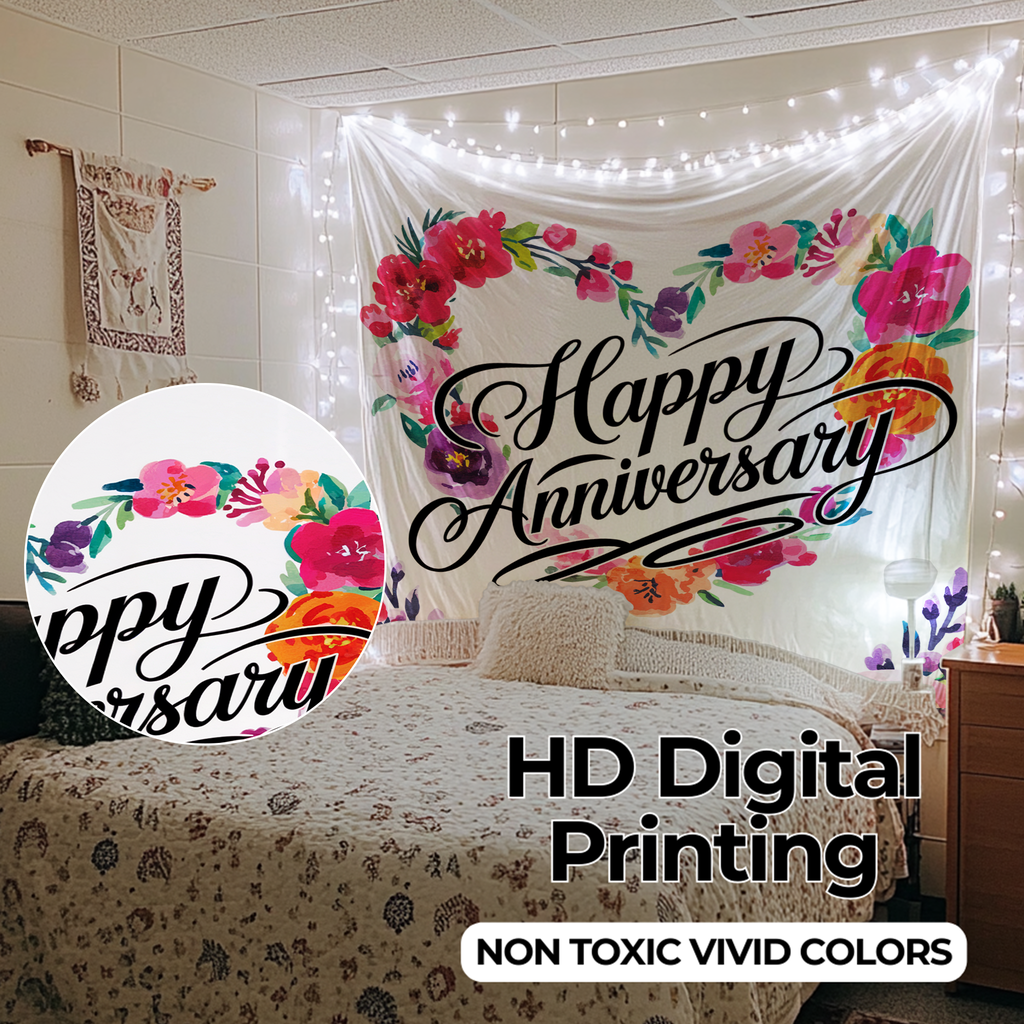 HAPPY ANNIVERSARY WALL TAPESTRY