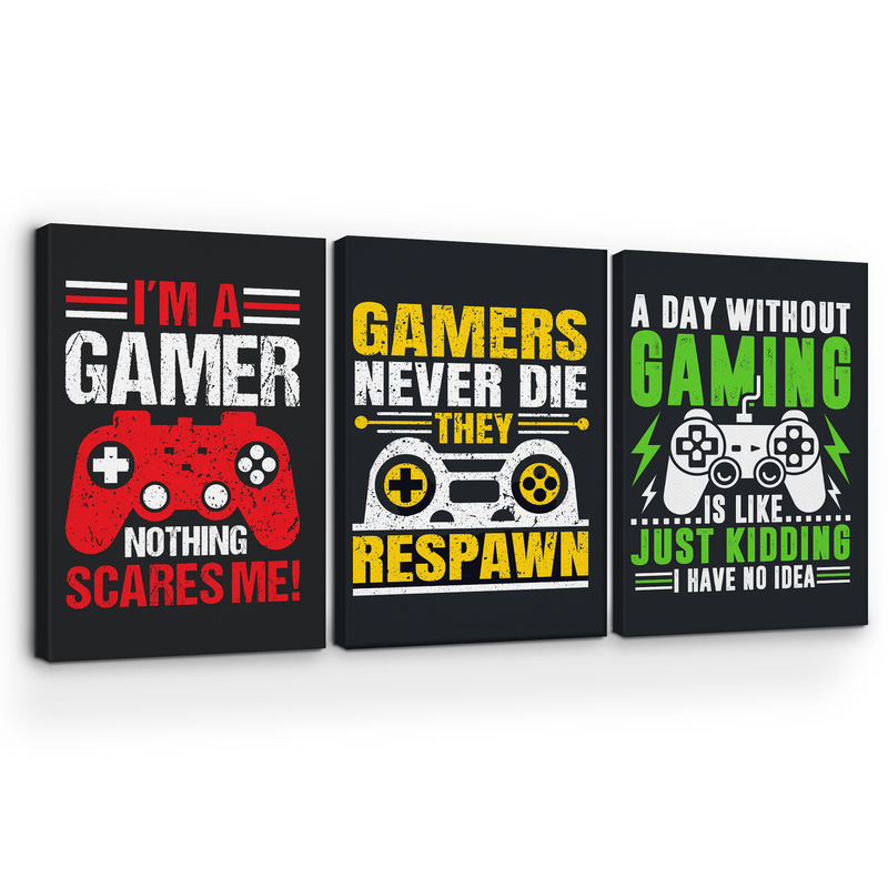 GAMERS NEVER DIE CANVAS DECOR