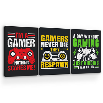 GAMERS NEVER DIE CANVAS DECOR