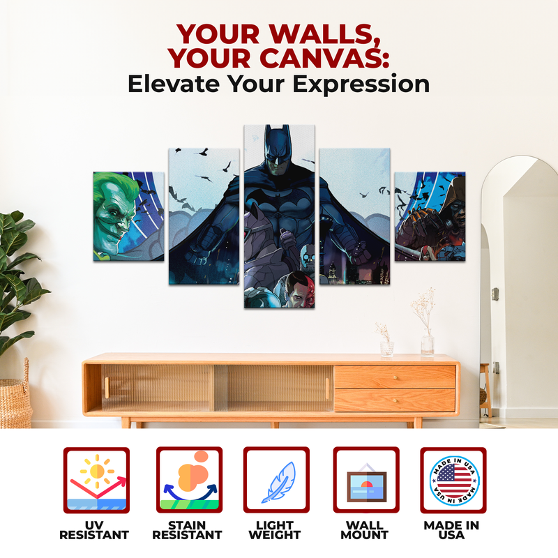 BATMAN HEROES & VILLAINS WALL CANVAS