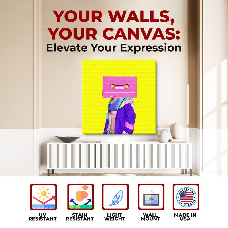 FASHION RETRO CASSETTE DECOR CANVAS