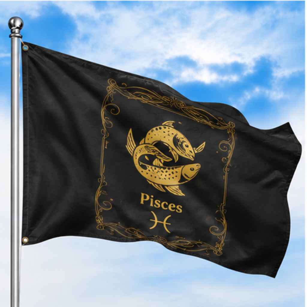 PISCES THE FISHES ZODIAC FLAG