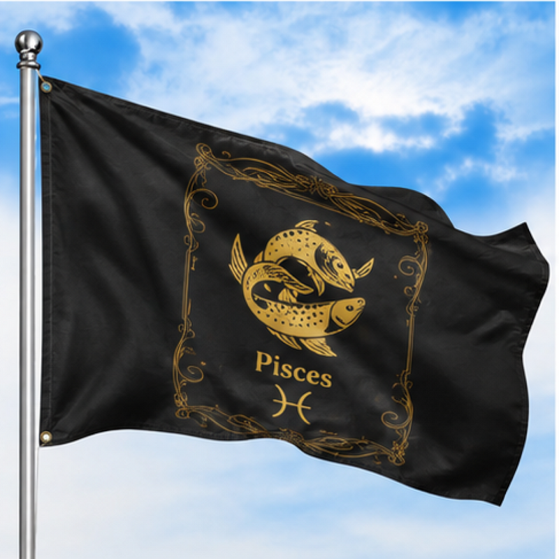 PISCES THE FISHES ZODIAC FLAG