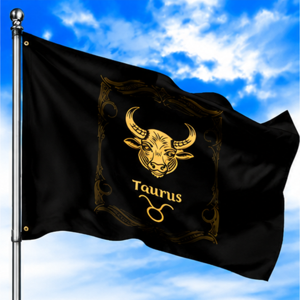 TAURUS THE BULL ZODIAC FLAG