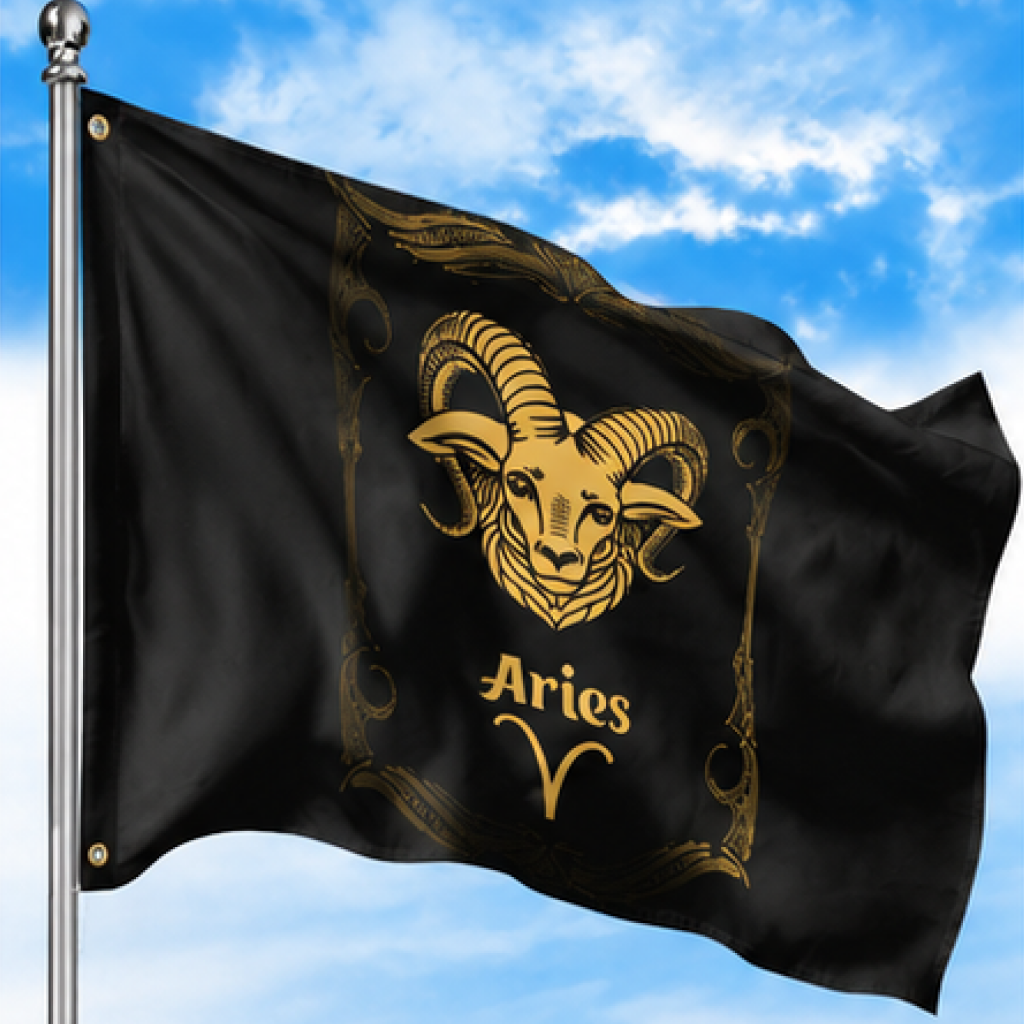 ARIES THE RAM ZODIAC FLAG