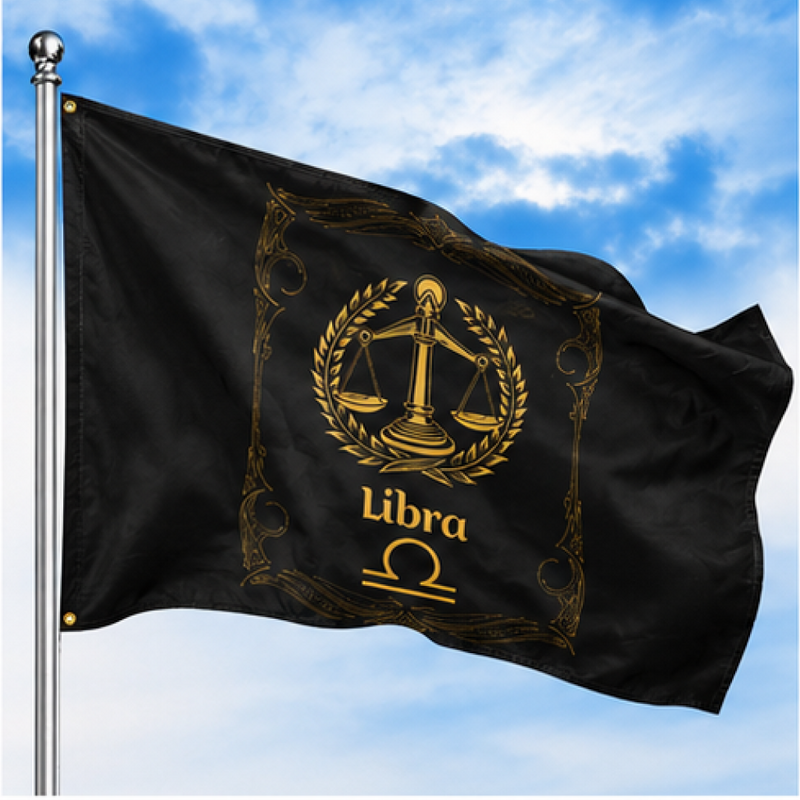 LIBRA THE SCALES ZODIAC FLAG