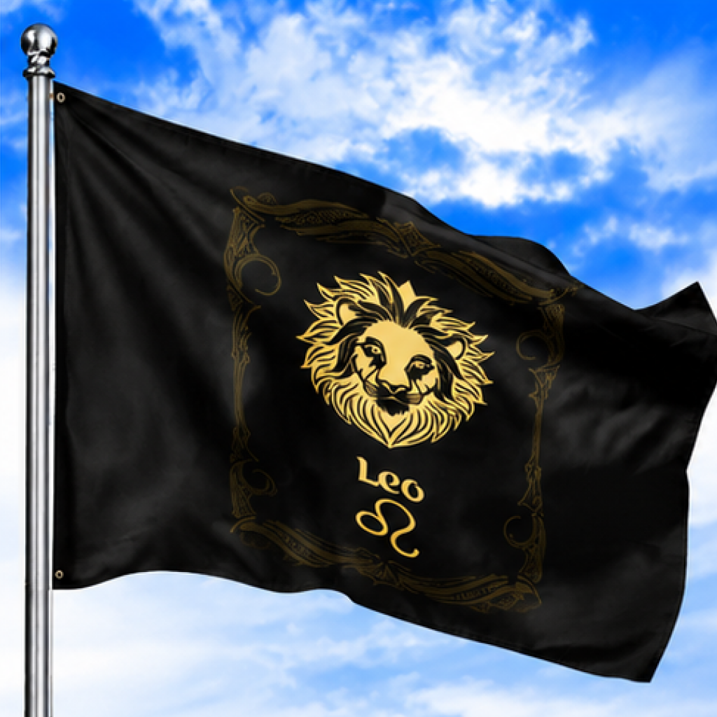 LEO THE LION ZODIAC FLAG