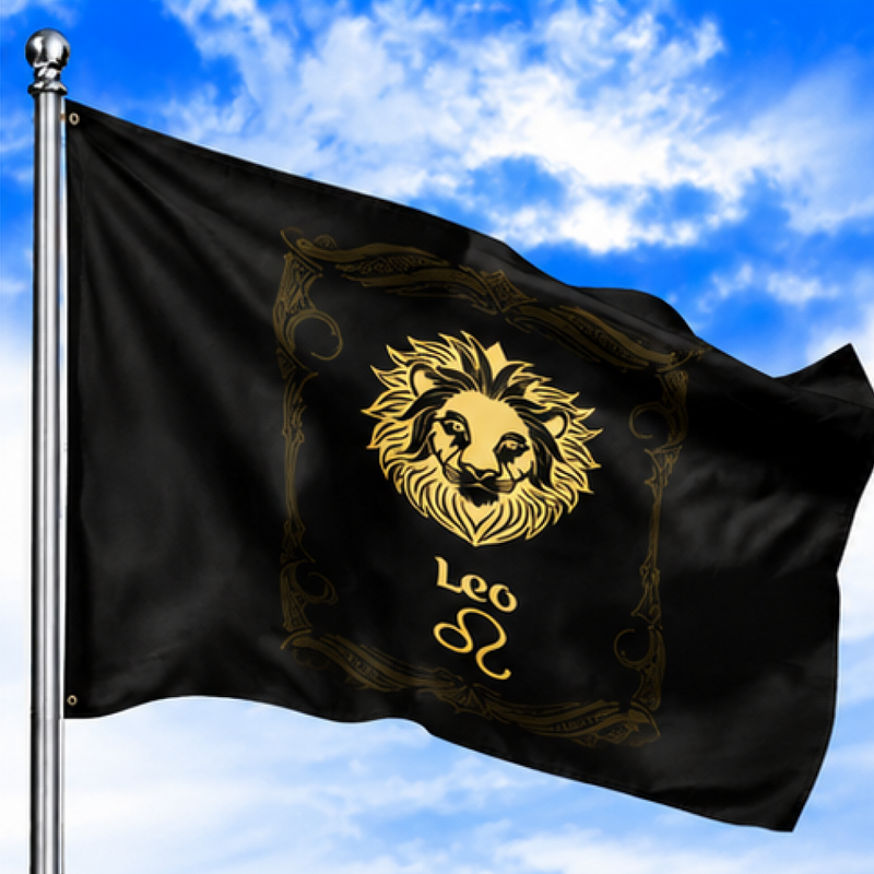 LEO THE LION ZODIAC FLAG