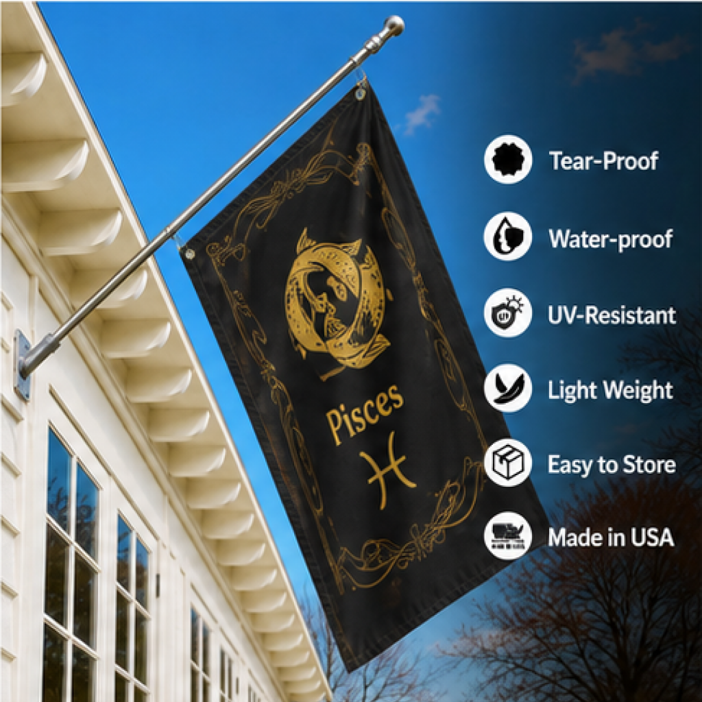PISCES THE FISHES ZODIAC FLAG