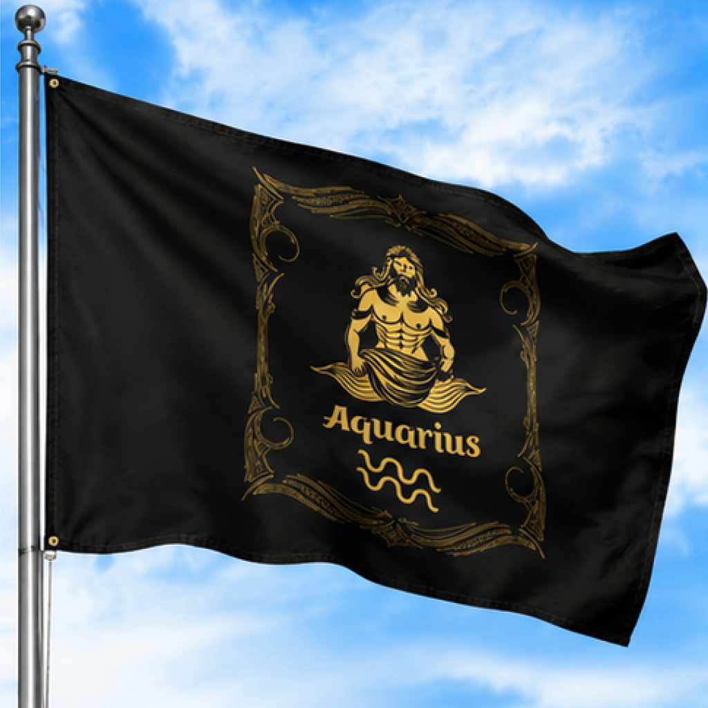 AQUARIUS THE WATER BEARER ZODIAC FLAG