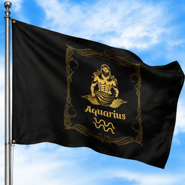 AQUARIUS THE WATER BEARER ZODIAC FLAG
