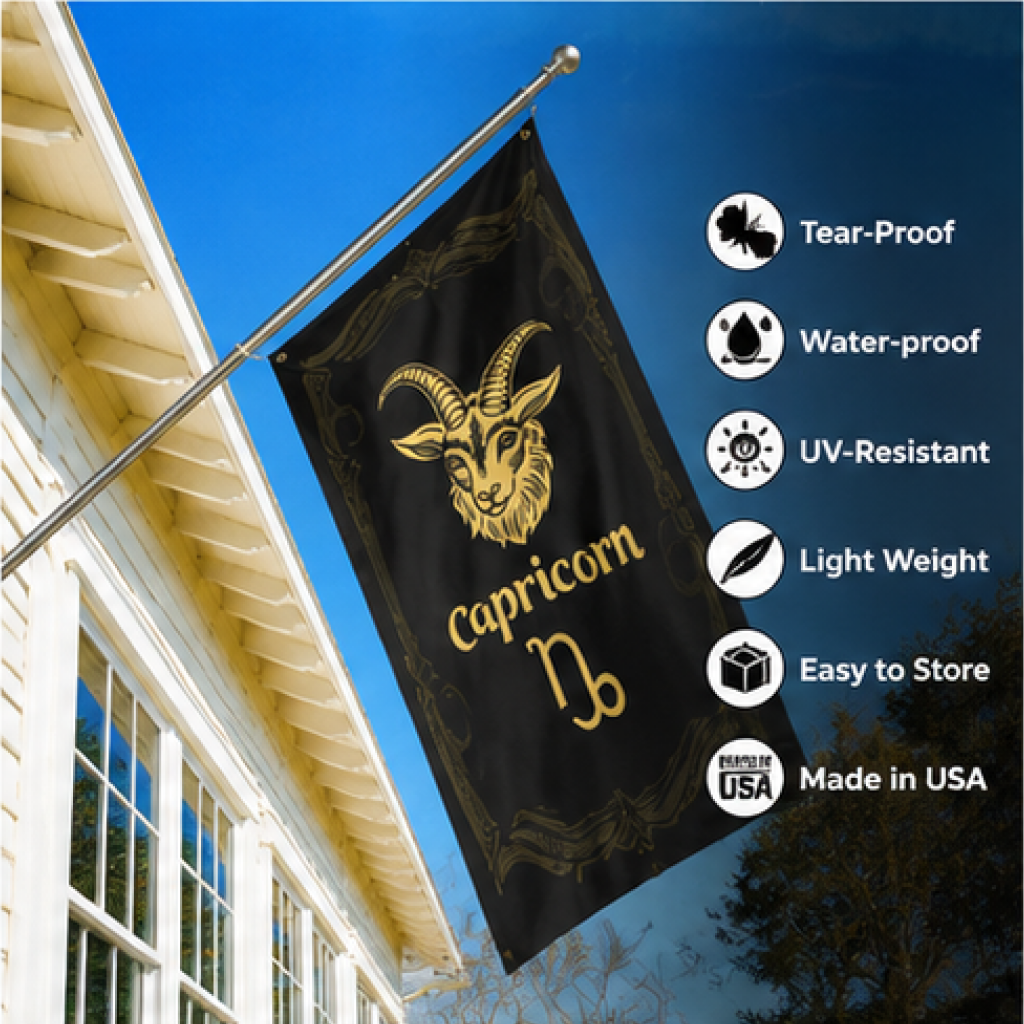 CAPRICORN THE GOAT ZODIAC FLAG