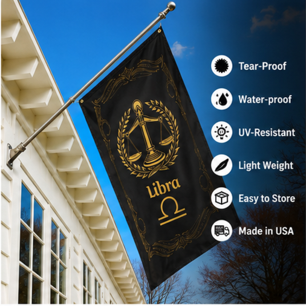 LIBRA THE SCALES ZODIAC FLAG