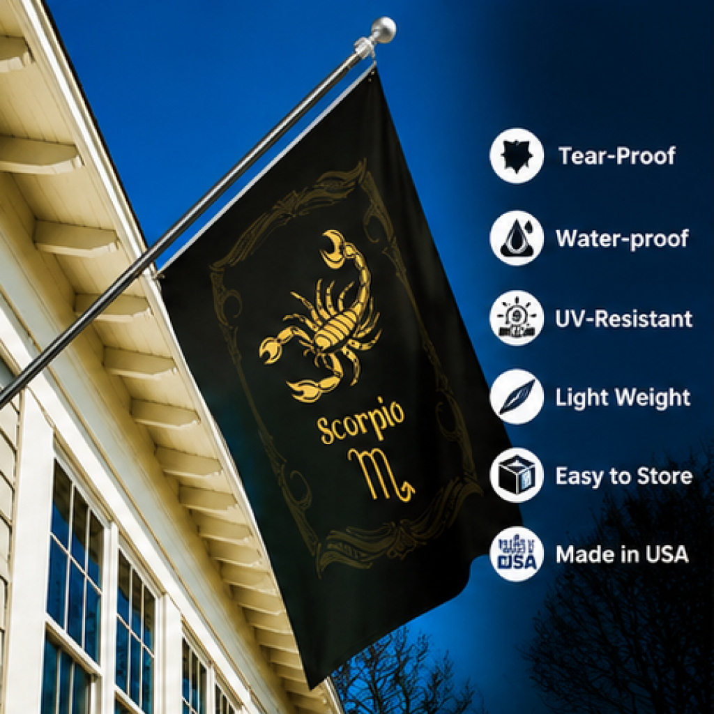 SCORPIO THE SCORPION ZODIAC FLAG