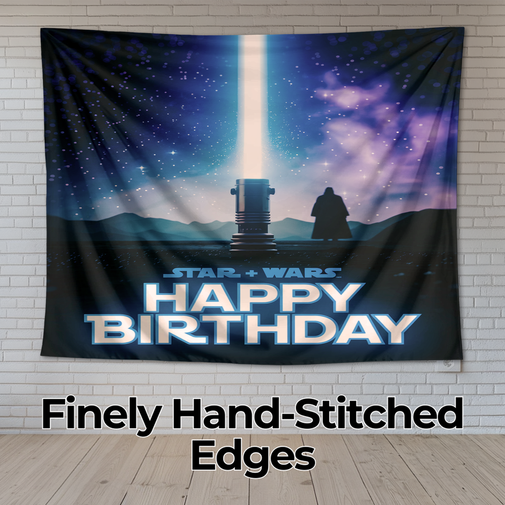 HAPPY BIRTHDAY STAR-WARS INSPIRED WALL TAPESTRY