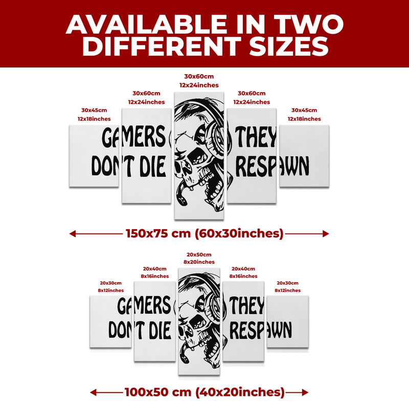 GAMERS DON'T DIE WALL CANVAS