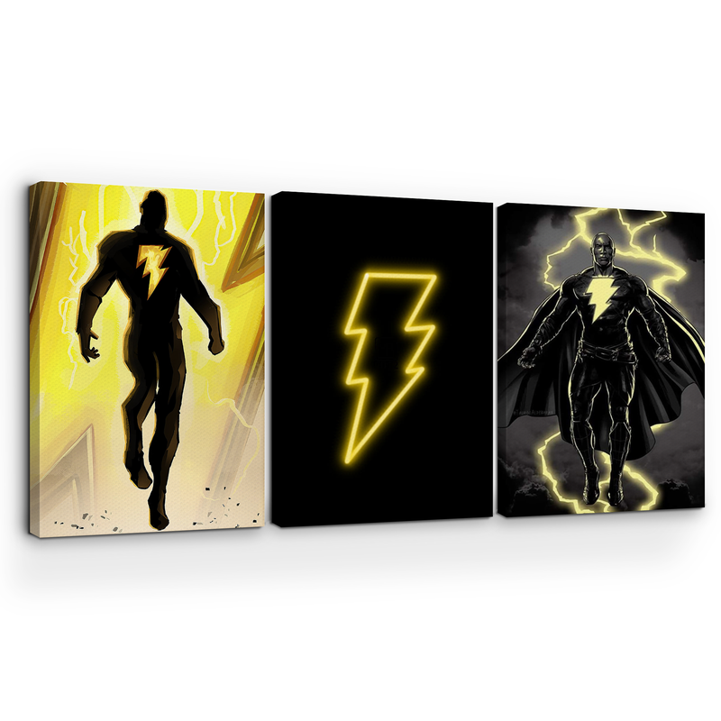 BLACK ADAMS WALL CANVAS