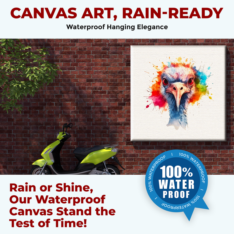 OSTRICH SPLASH ART DECOR CANVAS