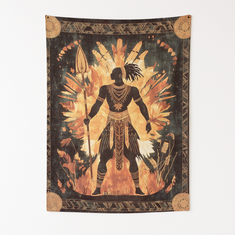 ANCESTRAL WARRIOR STRENGTH WALL TAPESTRY