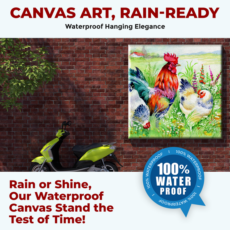 ROOSTER & HENS DECOR CANVAS
