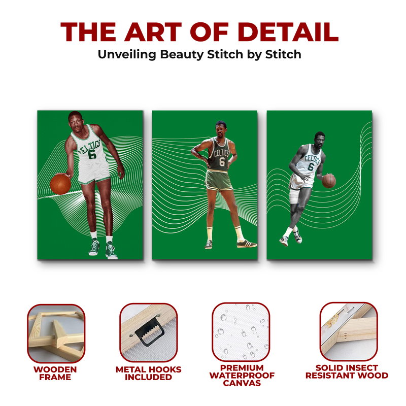 RUSSELL/ CELTICS WALL CANVAS