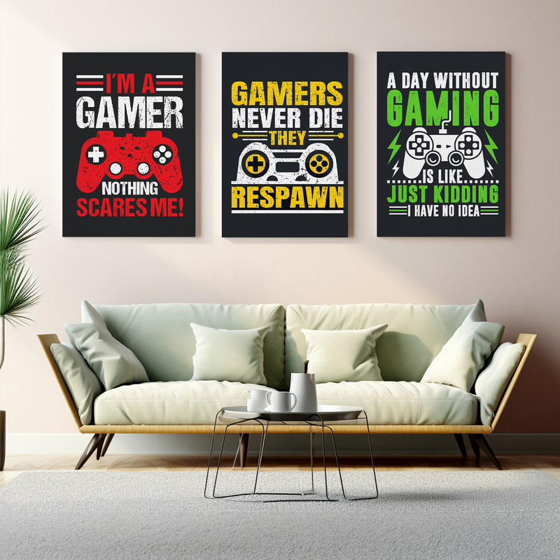GAMERS NEVER DIE CANVAS DECOR