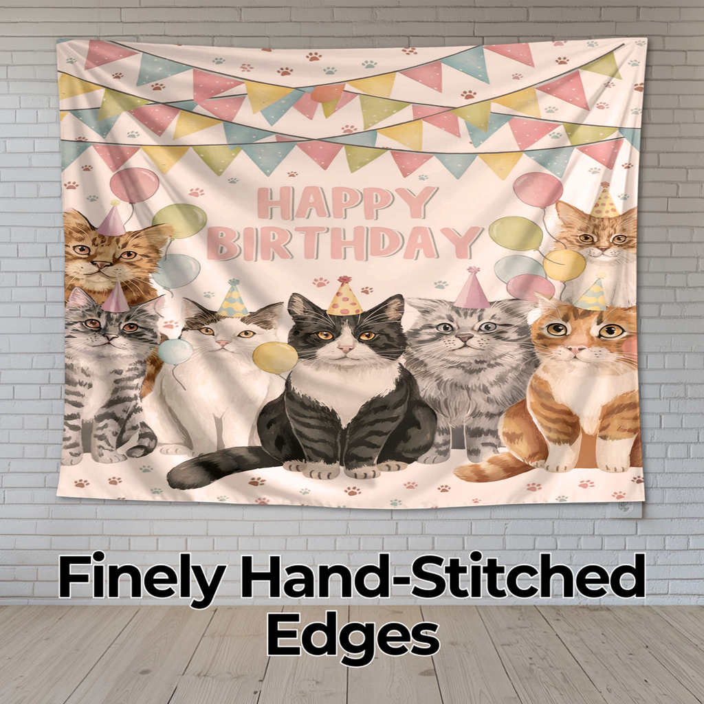 CAT BIRTHDAY WALL TAPESTRY