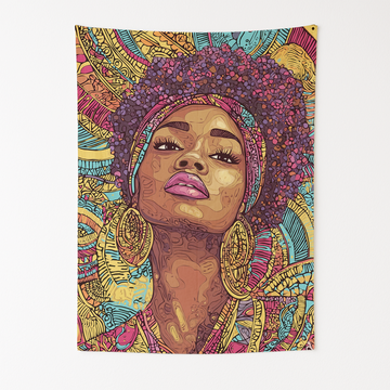 BLACK GIRL MAGIC SHINE WALL TAPESTRY