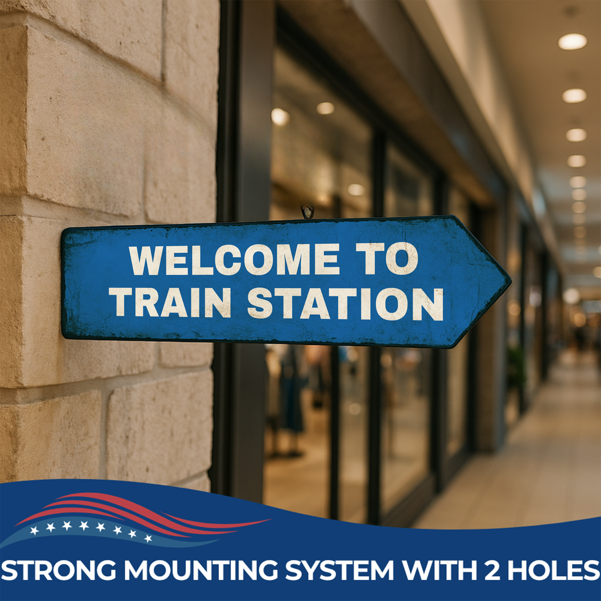 WELCOME TO TRAIN STATION SIGN