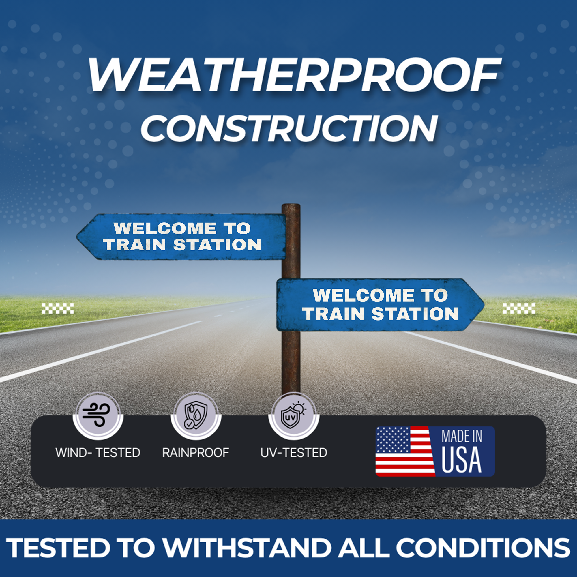 WELCOME TO TRAIN STATION SIGN