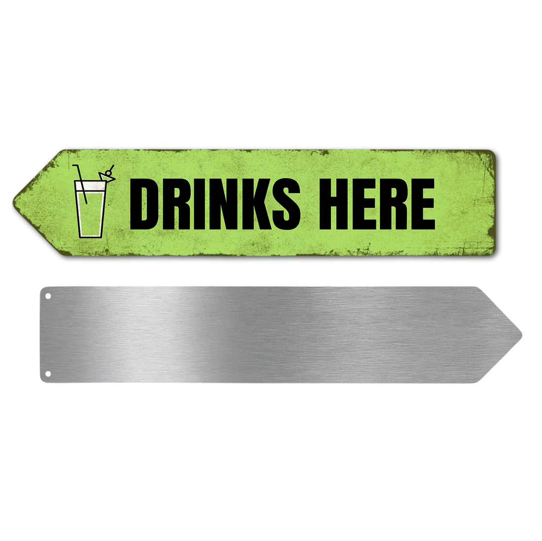 DRINKS HERE SIGN