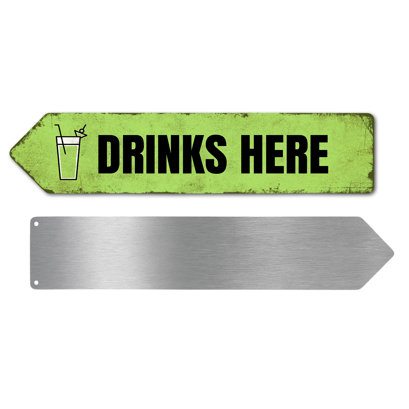 DRINKS HERE SIGN