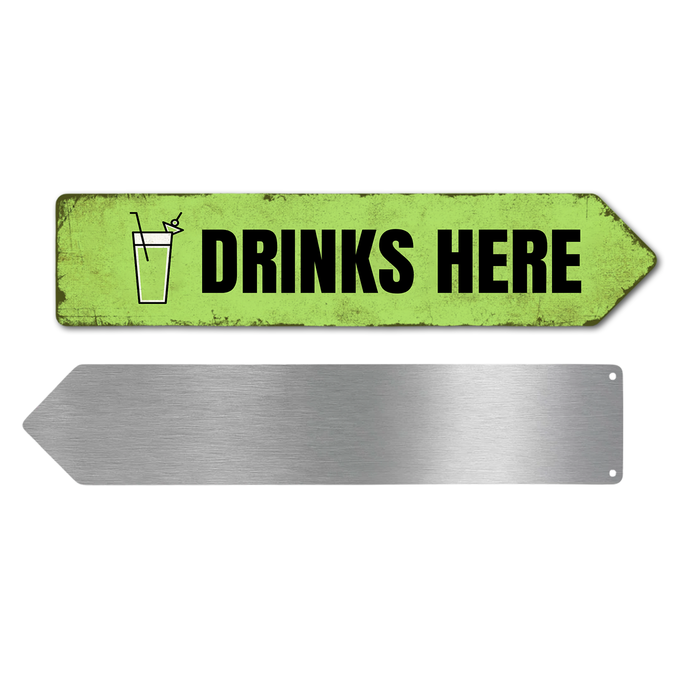 DRINKS HERE SIGN