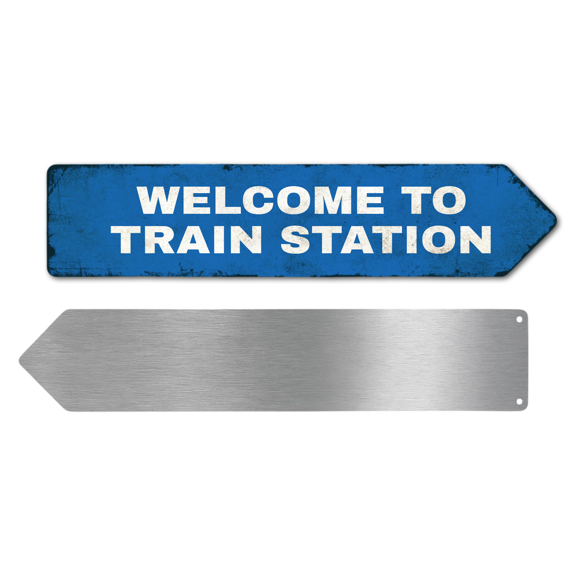 WELCOME TO TRAIN STATION SIGN