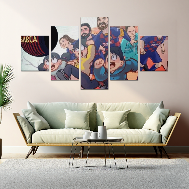 CARTOON BARCELONA CANVAS