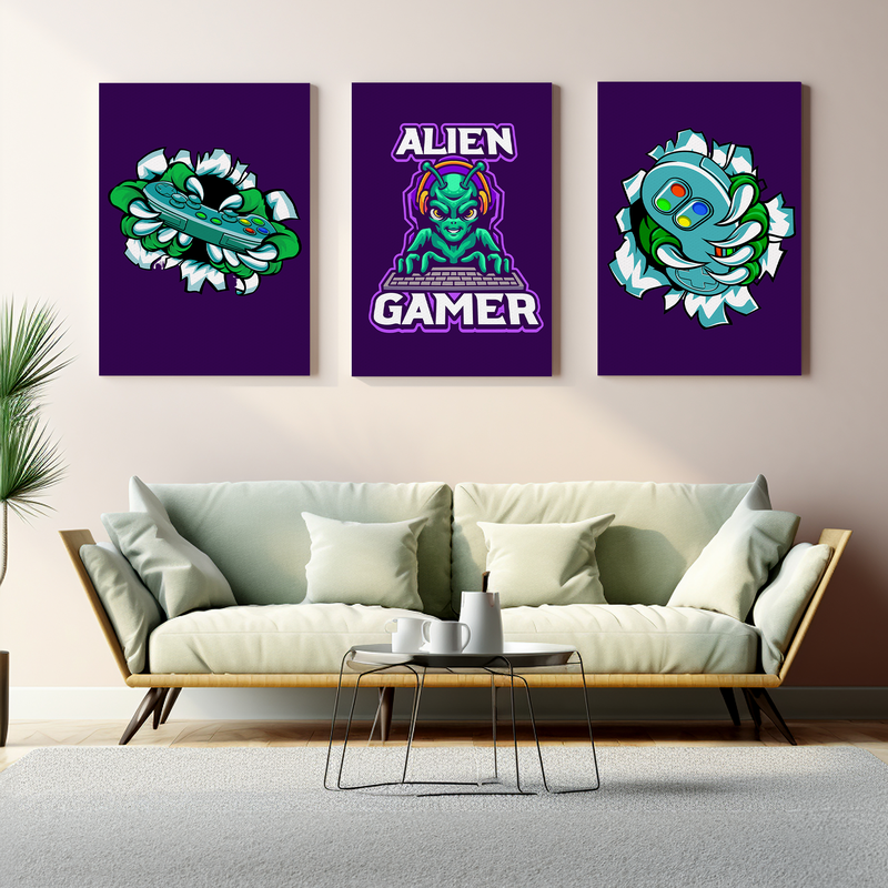 ALIEN GAMER CANVAS DECOR